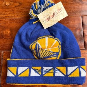 Golden State Warriors NBA Mitchell & Ness Winter Beanie Hat (NEW)